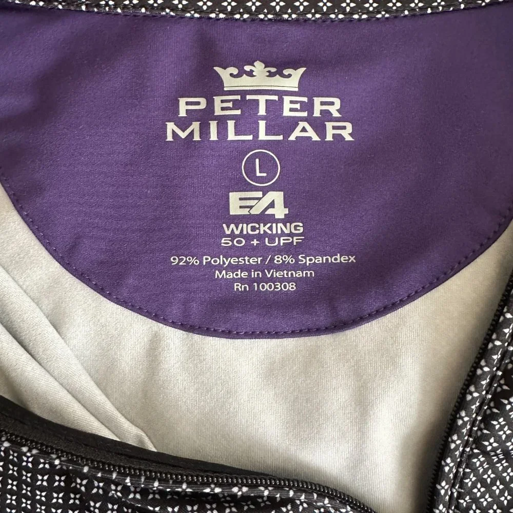 Peter Millar Golf 1/4 Zip Pullover Lightweight Wicking 50 UPF Women's Size Large